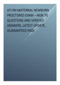 ATI RN MATERNAL NEWBORN PROCTORED EXAM &ndash; NGN 70 QUESTIONS AND VERIFIED ANSWERS&comma; LATEST UPDATE&comma; GUARANTEED PASS