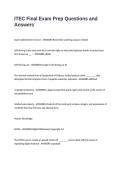 ITEC Final Exam Prep Questions and Answers