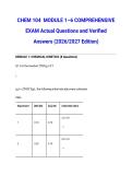 CHEM 104&colon; MODULE 1&ndash;6 COMPREHENSIVE EXAM Actual Questions and Verified Answers &lpar;2026&sol;2027 Edition&rpar;