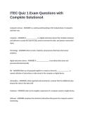 ITEC Quiz 1 Exam Questions with Complete Solutions