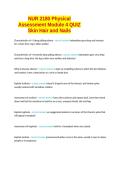 NUR 2180 Physical Assessment Module 4 QUIZ Skin Hair and Nails LATEST QUESTIONS AND VERIFIED ANSWERS 100- GUARANTEED PASS&period;