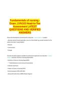 Fundamentals of nursing - Exam 1 LATEST QUESTIONS AND VERIFIED ANSWERS 100- GUARANTEED PASS&period;docx