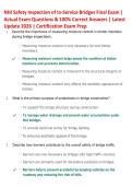 NHI Safety Inspection of In-Service Bridges Final Exam &vert;  Actual Exam Questions & 100&percnt; Correct Answers &vert; Latest  Update 2026 &vert; Certification Exam Prep