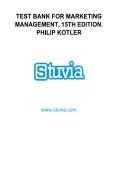 Test Bank&colon; Marketing Management &lpar;15th Edition&rpar;  Philip Kotler and Kevin Lane Keller