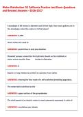 Water Distribution D2 California Practice test Exam Questions  and Revised Answers &ndash;2026-2027 