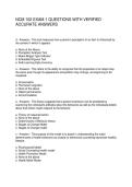 NCM 102 EXAM 1 QUESTIONS WITH VERIFIED ACCURATE ANSWERS