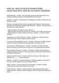 NCM 102 HEALTH EDUCATION MIDTERMS QUESTIONS WITH VERIFIED ACCURATE ANSWERS