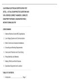 CALIFORNIA ELECTRICIAN CERTIFICATION TEST  &lpar;ET&sol;EL&rpar; &ndash; ACTUAL EXAM PRACTICE QUESTIONS AND  100&percnt; VERIFIED CORRECT ANSWERS &vert; COMPLETE  EXAM PREP TESTBANK &vert; GUARANTEED PASS &vert;  INSTANT DOWNLOAD PDF