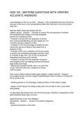 NCM 102 - MIDTERM QUESTIONS WITH VERIFIED ACCURATE ANSWERS