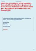 EMS Instructor&sol;Coordinator ACTUAL Most Recent  Exam Actual Complete Real Exam Questions And  Correct Answers &lpar;Verified Answers&rpar; Already Graded  A&plus; &vert;&vert; Guaranteed Success&excl;&excl; Newest Exam &vert; Just  Released&excl;&excl;2026 