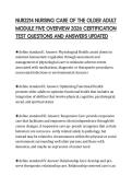 NUR2214 NURSING CARE OF THE OLDER ADULT MODULE FIVE OVERVIEW 2026 CERTIFICATION TEST QUESTIONS AND ANSWERS UPDATED