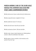 NUR2214 NURSING CARE OF THE OLDER ADULT MODULE FIVE OVERVIEW 2026 EXAM PREP STUDY GUIDE COMPREHENSIVE REVIEW