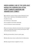 NUR2214 NURSING CARE OF THE OLDER ADULT MODULE FIVE OVERVIEW 2026 ACTUAL SCRIPT COMPLETE QUESTIONS AND ANSWERS 100&percnt; CORRECT