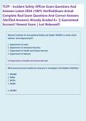 TCFP - Incident Safety Officer Exam Questions And  Answers Latest 2026 &lpar;100&percnt; Verified&rpar;Exam Actual  Complete Real Exam Questions And Correct Answers  &lpar;Verified Answers&rpar; Already Graded A&plus; &vert;&vert; Guaranteed  Success&excl;&excl; Newest Exam &vert; Just Released&excl;&excl;