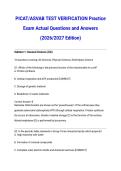 PICAT&sol;ASVAB TEST VERIFICATION Practice Exam Actual Questions and Answers &lpar;2026&sol;2027 Edition&rpar;