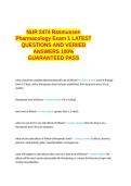 NUR 2474 Rasmussen Pharmacology Exam 1 LATEST QUESTIONS AND VERIIED ANSWERS 100- GUARANTEED PASS&period;docx