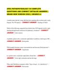 APEA PATHOPHYSIOLOGY 94 COMPLETE  QUESTIONS AND CORRECT DETAILED ANSWERS &vert;  BRAND NEW VERSION 2026 &vert;&vert; GRADED A&plus; 