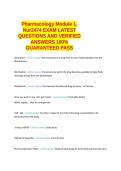Pharmacology Module 1&period; Nur2474 EXAM LATEST QUESTIONS AND VERIFIED ANSWERS 100- GUARANTEED PASS&period;