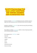 NUR 2474 Pharmacology FINAL Exam 1 LATEST QUESTIONS AND VERIIED ANSWERS 100- GUARANTEED PASS&period;