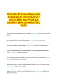 NUR 2474 Pharmacology Exam 2 Rasmussen Review LATEST QUESTIONS AND VERIFIED ANSWER 100- GUARANTEED PASS&period;