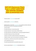 NUR 2474 Rasmussen Pharm Exam 2 LATEST QUESTIONS AND VERIFIED ANSWERS 100- GUARANTEED PASS&period;