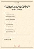 NYCHA Supervisor Painter Exam ACTUAL Exam ALL QUESTIONS AND CORRECT ANSWERS LATEST UPDATE THIS YEAR