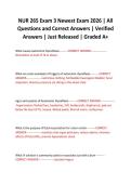 NUR 265 Exam 3 Newest Exam 2026 &vert; All Questions and Correct Answers &vert; Verified Answers &vert; Just Released &vert; Graded A&plus;