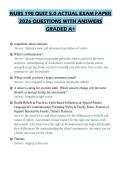 NURS 190 QUIZ 5&period;0 ACTUAL EXAM PAPER 2026 QUESTIONS WITH ANSWERS GRADED A&plus;