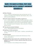 NURS 190 QUIZ 5&period;0 FINAL TEST 2026 QUESTIONS WITH CORRECT ANSWERS GRADED A&plus;