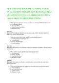 NEW YORK PSYCHOLOGIST LICENSING ACTUAL  EXAM 2026&sol;2027 COMPLETE ACCURATE EXAM REAL QUESTIONS WITH WELL ELABORATED ANSWERS&period;  &lpar;100&percnt; CORRECT VERIFIED SOLUTIONS&rpar; 