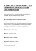 NURSING CARE OF THE CHILDBEARING 4 2026 COMPREHENSIVE TEST PAPER QUESTIONS WITH VERIFIED ANSWERS