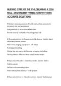 NURSING CARE OF THE CHILDBEARING 4 2026 FINAL ASSESSMENT TESTED CONTENT WITH ACCURATE SOLUTIONS