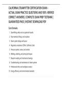 CALIFORNIA STEAMFITTER CERTIFICATION EXAM  ACTUAL EXAM PRACTICE QUESTIONS AND 100&percnt; VERIFIED CORRECT ANSWERS &vert; COMPLETE EXAM PREP TESTBANK &vert; GUARANTEED PASS &vert; INSTANT DOWNLOAD PDF