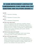 NY HOME IMPROVEMENT CONTRACTOR COMPREHENSIVE STUDY GUIDE 2026 FULL QUESTIONS AND SOLUTIONS GRADED A&plus;