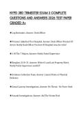 NYPD 3RD TRIMESTER EXAM 3 COMPLETE QUESTIONS AND ANSWERS 2026 TEST PAPER GRADED A&plus;