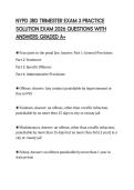 NYPD 3RD TRIMESTER EXAM 3 PRACTICE SOLUTION EXAM 2026 QUESTIONS WITH ANSWERS GRADED A&plus;