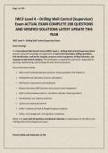 IWCF Level 4 &ndash; Drilling Well Control &lpar;Supervisor&rpar; Exam ACTUAL EXAM COMPLETE 200 QUESTIONS AND VERIFIED SOLUTIONS LATEST UPDATE THIS YEAR