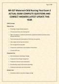 NR-327 Maternal-Child Nursing Final Exam 2 ACTUAL EXAM COMPLETE QUESTIONS AND CORRECT ANSWERS LATEST UPDATE THIS YEAR