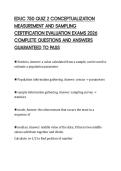 EDUC 750 QUIZ 2 CONCEPTUALIZATION MEASUREMENT AND SAMPLING CERTIFICATION EVALUATION EXAMS 2026 COMPLETE QUESTIONS AND ANSWERS GUARANTEED TO PASS