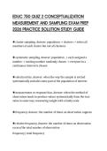 EDUC 750 QUIZ 2 CONCEPTUALIZATION MEASUREMENT AND SAMPLING EXAM PREP 2026 PRACTICE SOLUTION STUDY GUIDE