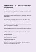 Bank Management &ndash; Test 1&comma; 2026 &ndash; Study Material and Practice Questions
