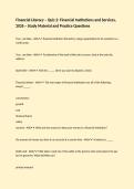 Financial Literacy &ndash; Quiz 2&colon; Financial Institutions and Services&comma; 2026 &ndash; Study Material and Practice Questions