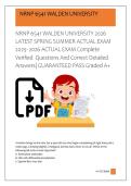 NRNP 6541 WALDEN UNIVERSITY 2026  LATEST SPRING SUMMER ACTUAL EXAM   2025- 2026 ACTUAL EXAM Complete  Verified  Questions And Correct Detailed  Answers&vert; GUARANTEED PASS Graded A&plus; 