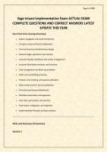 Sage Intacct Implementation Exam ACTUAL EXAM COMPLETE QUESTIONS AND CORRECT ANSWERS LATEST UPDATE THIS YEAR&period;pdf