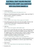 ELECTRICAL CRAFT HELPER PRACTICE CERTIFICATION SCRIPT 2026 QUESTIONS WITH SOLUTIONS GRADED A&plus;
