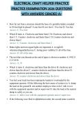 ELECTRICAL CRAFT HELPER PRACTICE PRACTICE EXAMINATION 2026 QUESTIONS WITH ANSWERS GRADED A&plus;