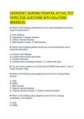 EMERGENCY NURSING PEDIATRIC ACTUAL TEST PAPER 2026 QUESTIONS WITH SOLUTIONS GRADED A&plus;