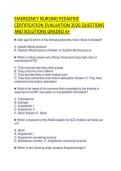 EMERGENCY NURSING PEDIATRIC CERTIFICATION EVALUATION 2026 QUESTIONS AND SOLUTIONS GRADED A&plus;