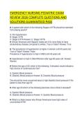 EMERGENCY NURSING PEDIATRIC EXAM REVIEW 2026 COMPLETE QUESTIONS AND SOLUTIONS GUARANTEED PASS