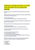 EMERGENCY NURSING PEDIATRIC FULL SCRIPT 2026 QUESTIONS WITH SOLUTIONS AND GRADING